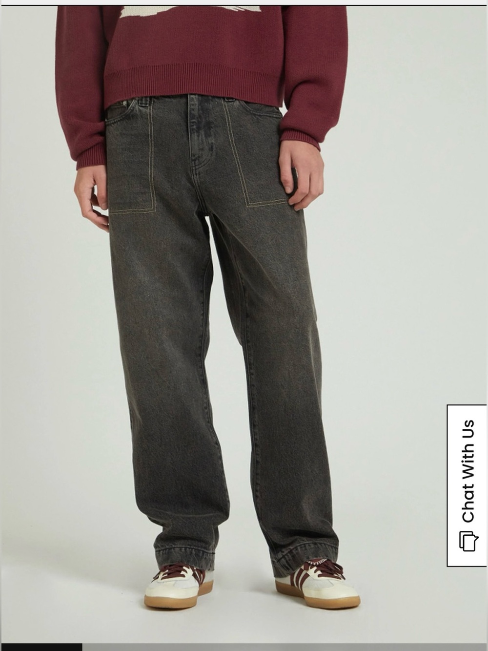 PacSun Dylan Baggy Jeans Contrast Stitch Black Tinted